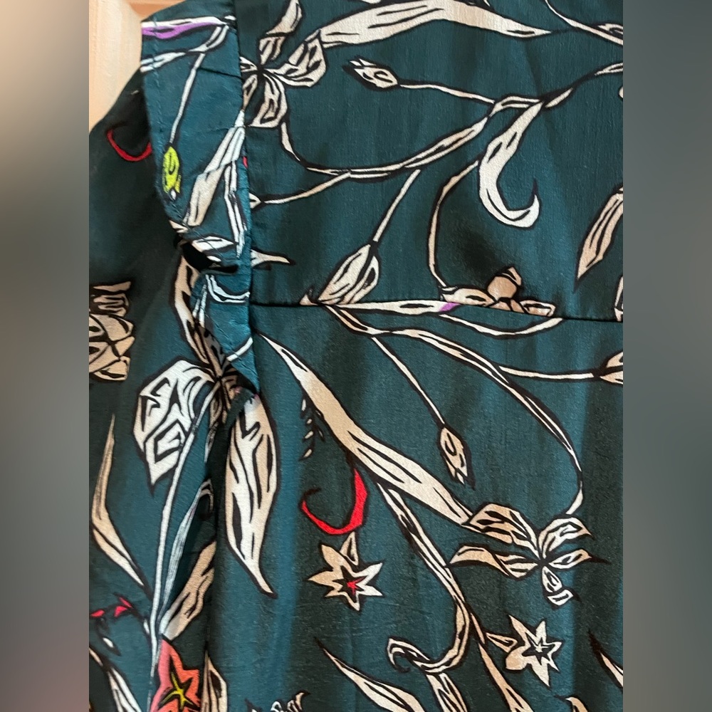 Anthropology Vineet Bahl Turquoise Floral Dress Size XS - Picture 12 of 16